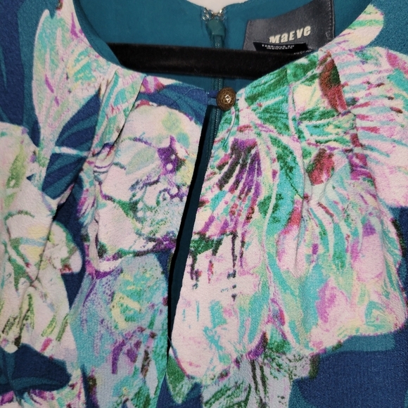 Anthropologie Maeve "Elia" Floral Open Shoulder Midi Dress Size 8 - Picture 8 of 13